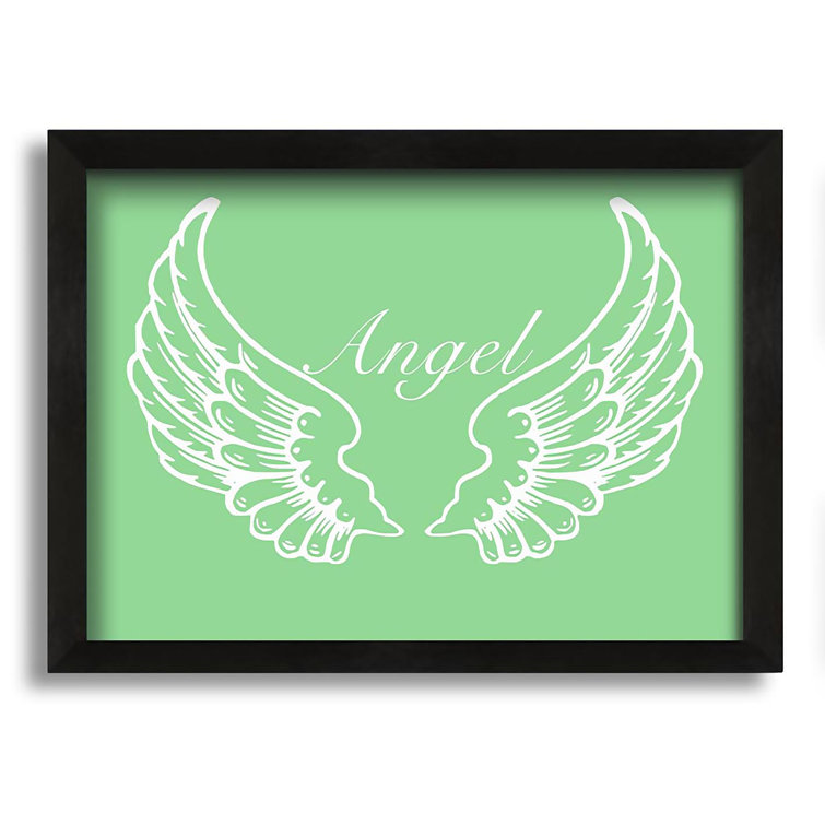Maturi Angel Wings Picture Frame Typography on Canvas Wayfair.co.uk